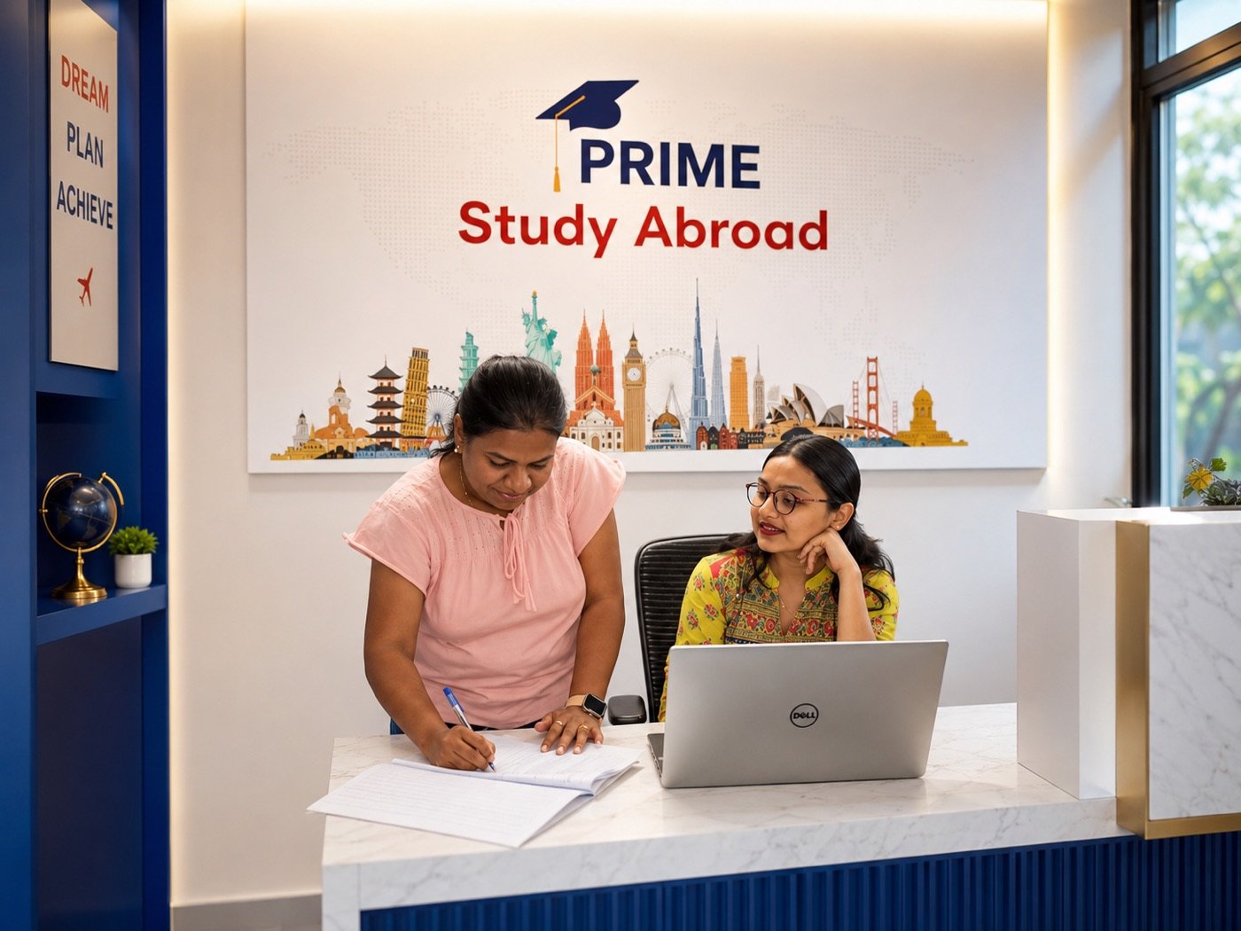 Prime Study Abroad reception and counselling desk, Nashik office